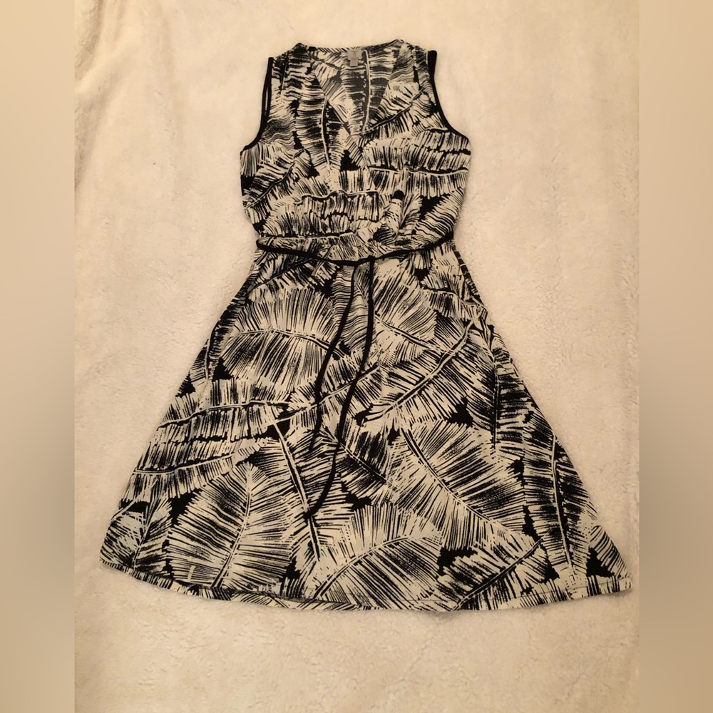 Tristan Black and ivory Patterned Mini Dress